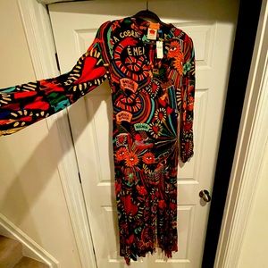 FarmRio for Anthropologie maxi dress with split.